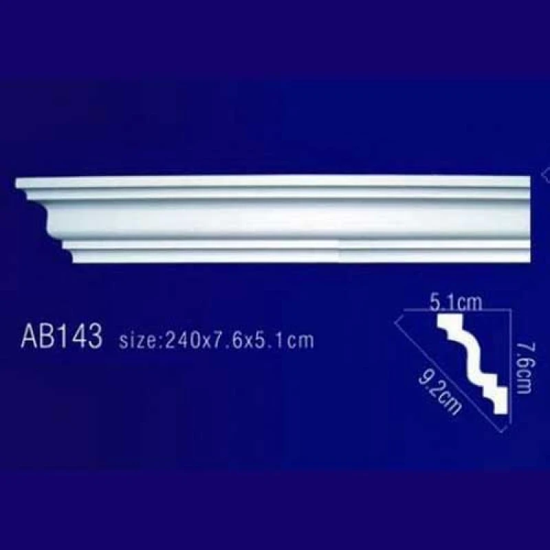 AB143 Плинтус потолочный без орнамента в Казани