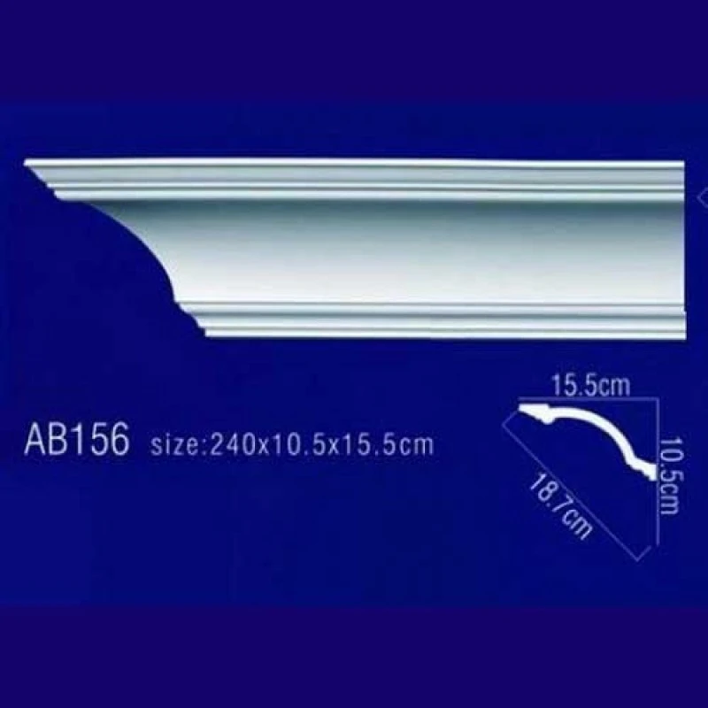AB156 Плинтус потолочный без орнамента в Казани
