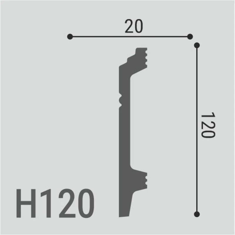 Плинтус напольный из дюрополимера H 120 в Казани