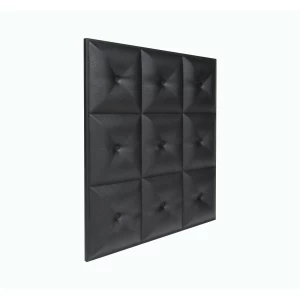 Мягкая стеновая панель из экокожи Boss 400х400 мм - Black