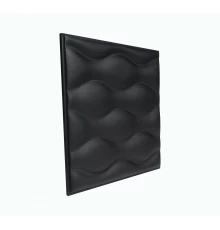 Мягкая стеновая панель из экокожи Wave 400 х 400 мм - Black в Казани