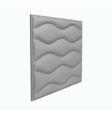 Мягкая стеновая панель из экокожи Wave 400 х 400 мм - Gray в Казани