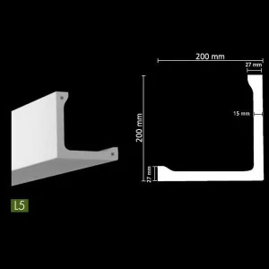 Гладкий потолочный профиль для скрытого освещения. L5