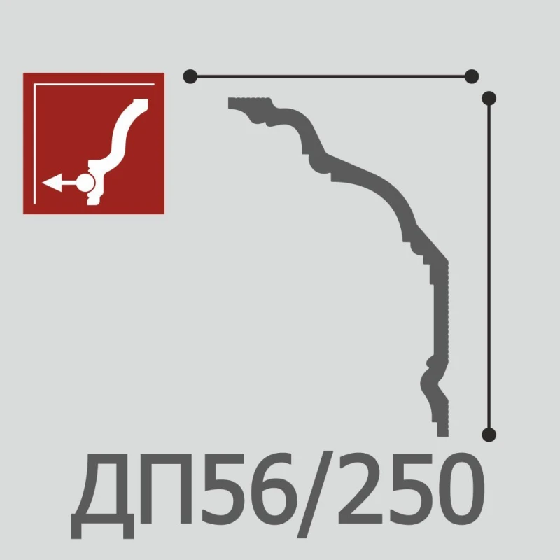 Плинтус потолочный Де-Багет Декор ДП 56/250